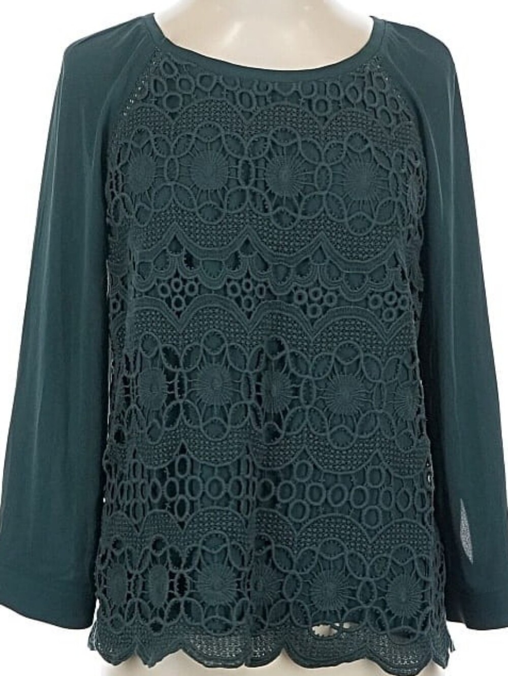 LOFT Dark Green Lace Women's Blouse